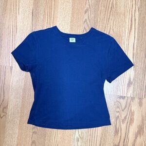 TNA Sunday Best Navy Blue cropped T-Shirt